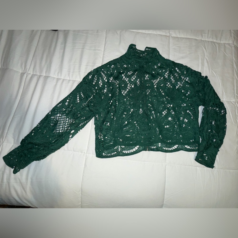 Elegant Green Lace Top